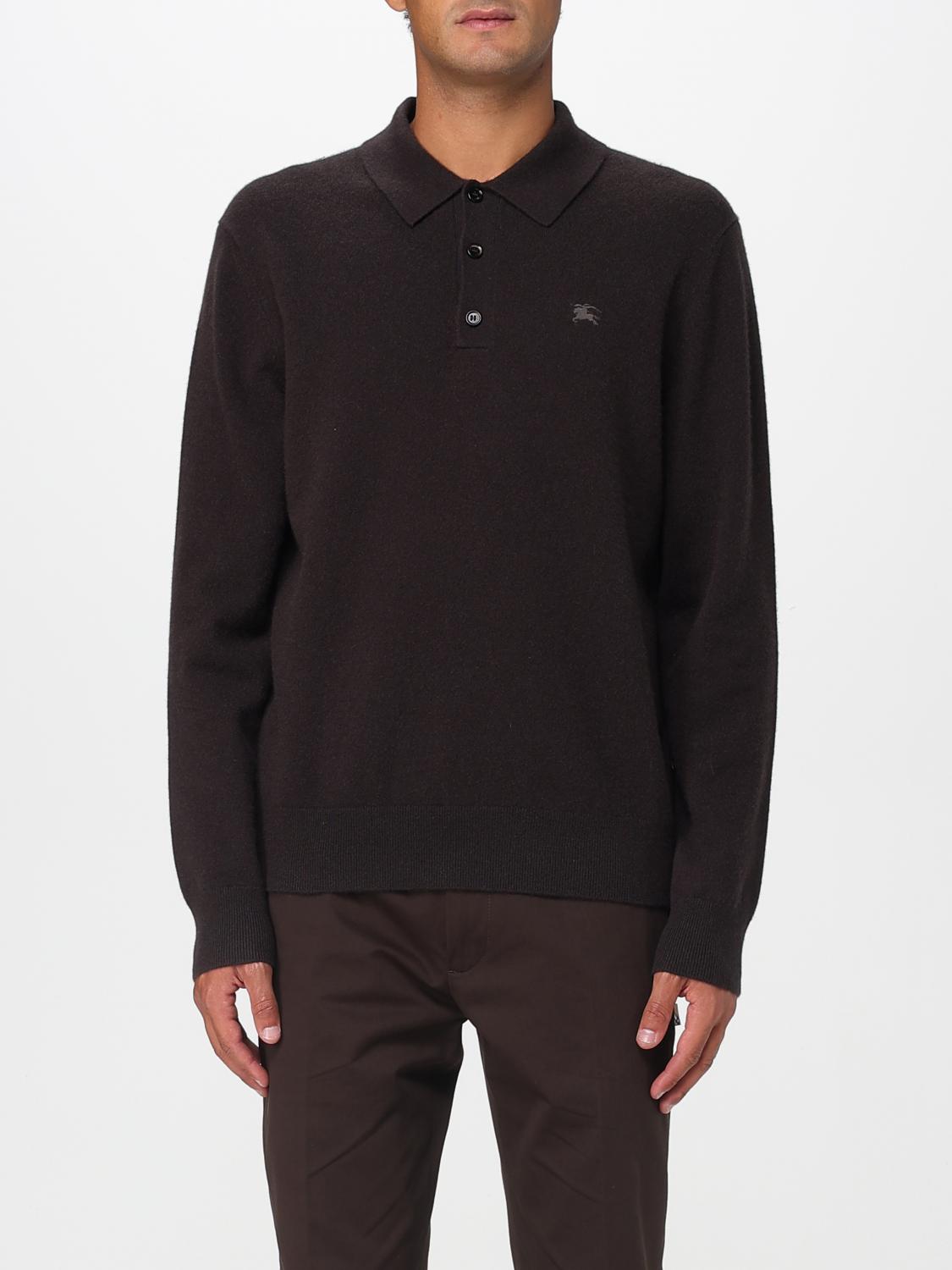 Burberry Equestrian Knight Embroidery Long-sleeve Polo Shirt In Animal Print