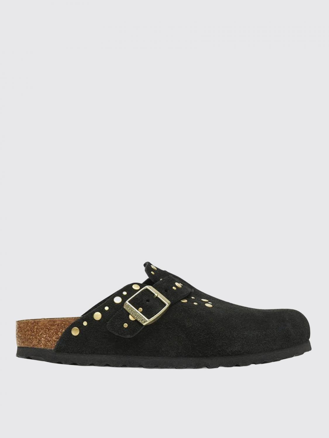 Birkenstock Boston Rivets Studded Buckle Mules In Black