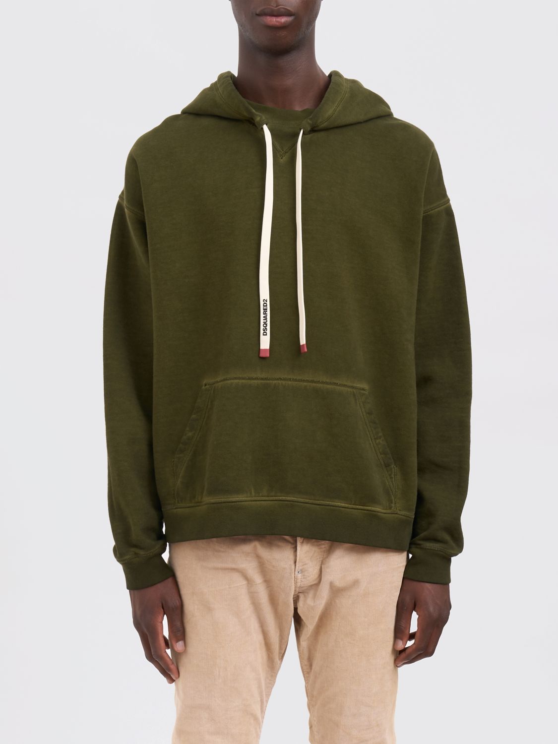 Dsquared2 Hooded Sweater Kangaroo Pocket In Green