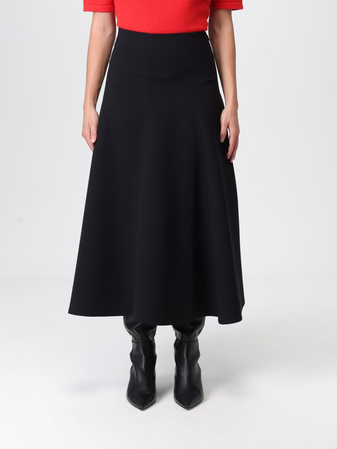 Jacquemus Women Black The Triangle Flared Maxi Skirt In Black