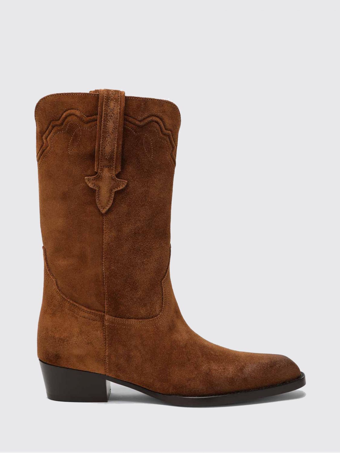 Paris Texas Hilda Boots In Cognac Suede In Brown
