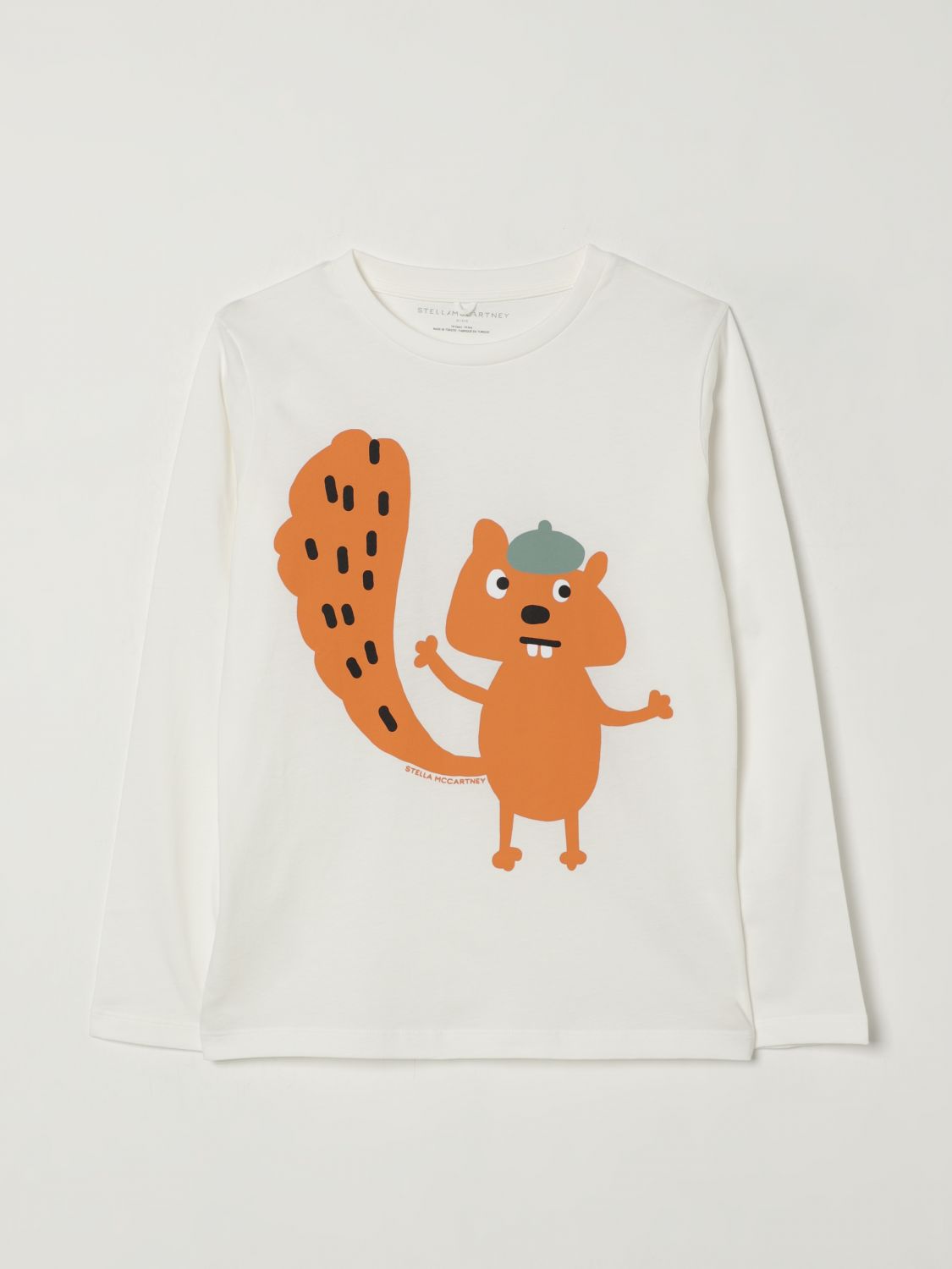 Stella Mccartney Squirrel-print Long-sleeve Top In White