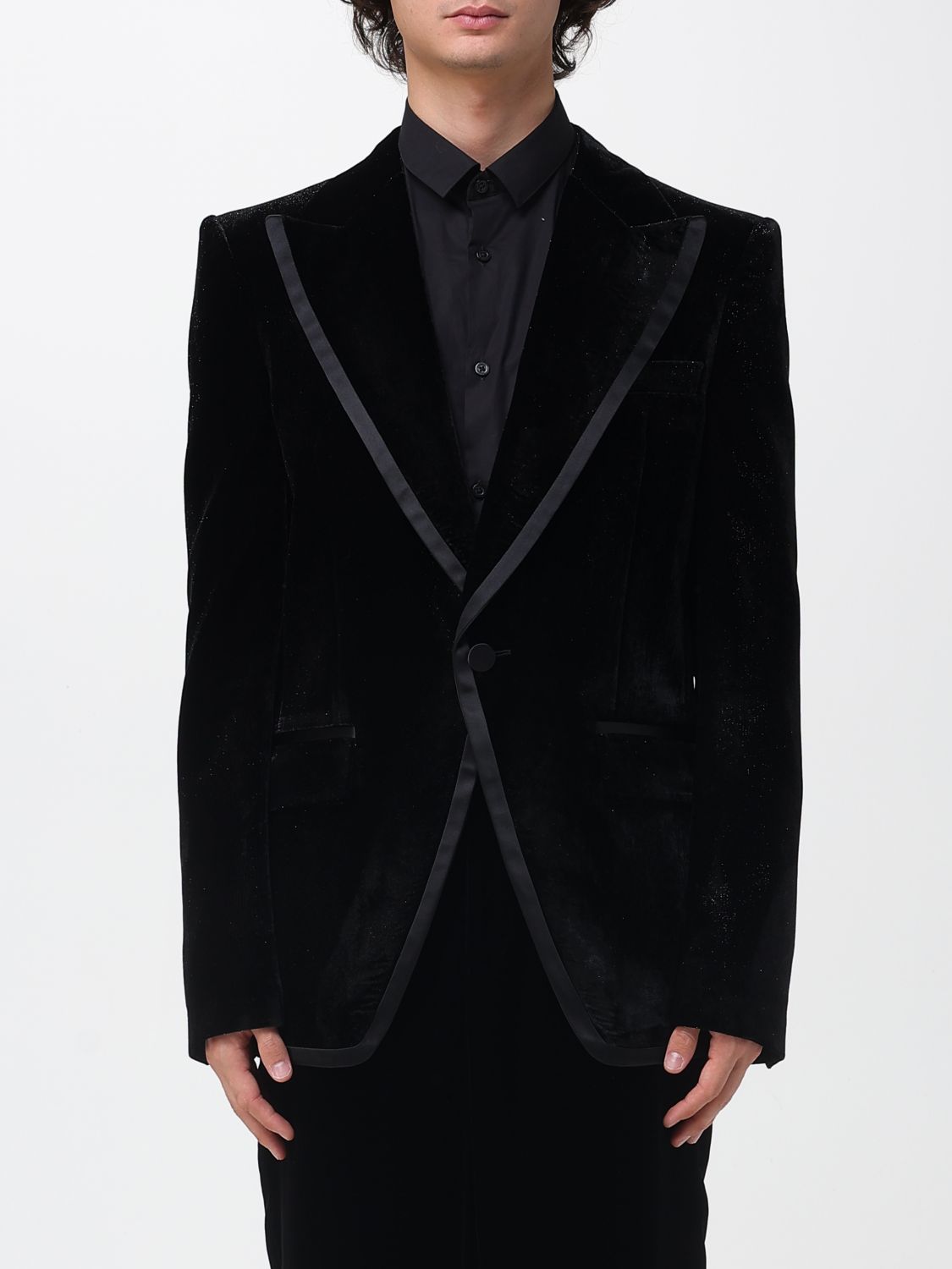 Dsquared2 Men's Sparkling Velvet '70s Silk-trim Blazer In Black