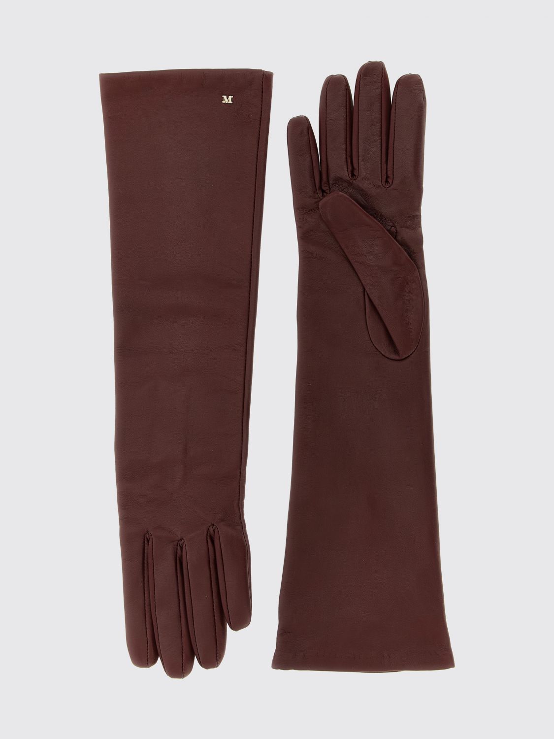 Max Mara Gloves Woman In Burgundy