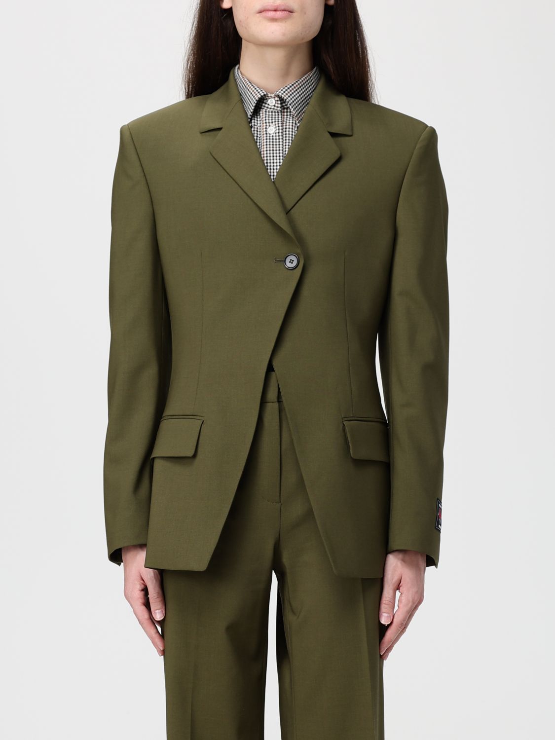 Msgm Blazer Woman Color Green In Green
