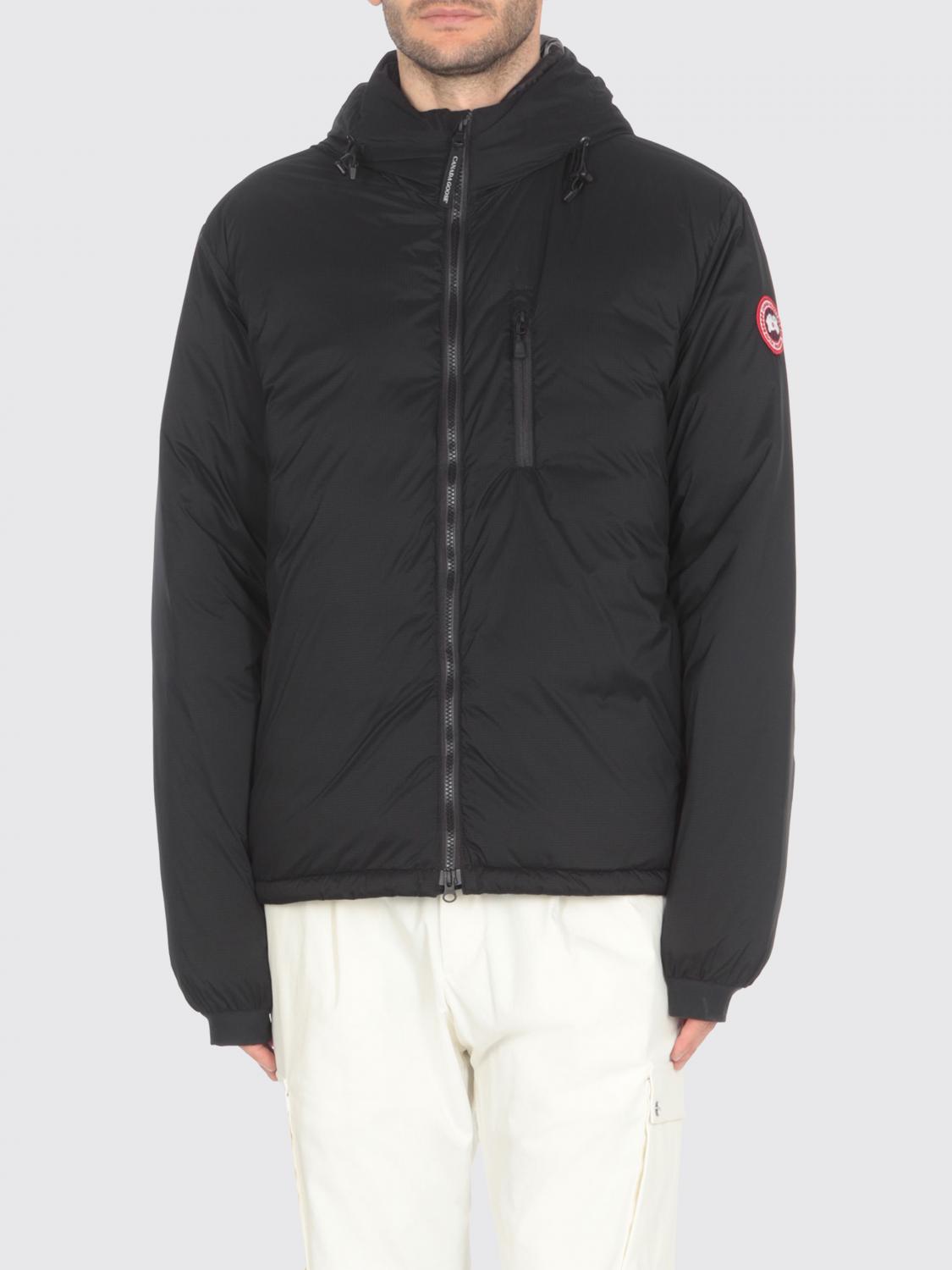 Canada Goose High Neck Down Jacket With Hood And Zip Pockets In Black