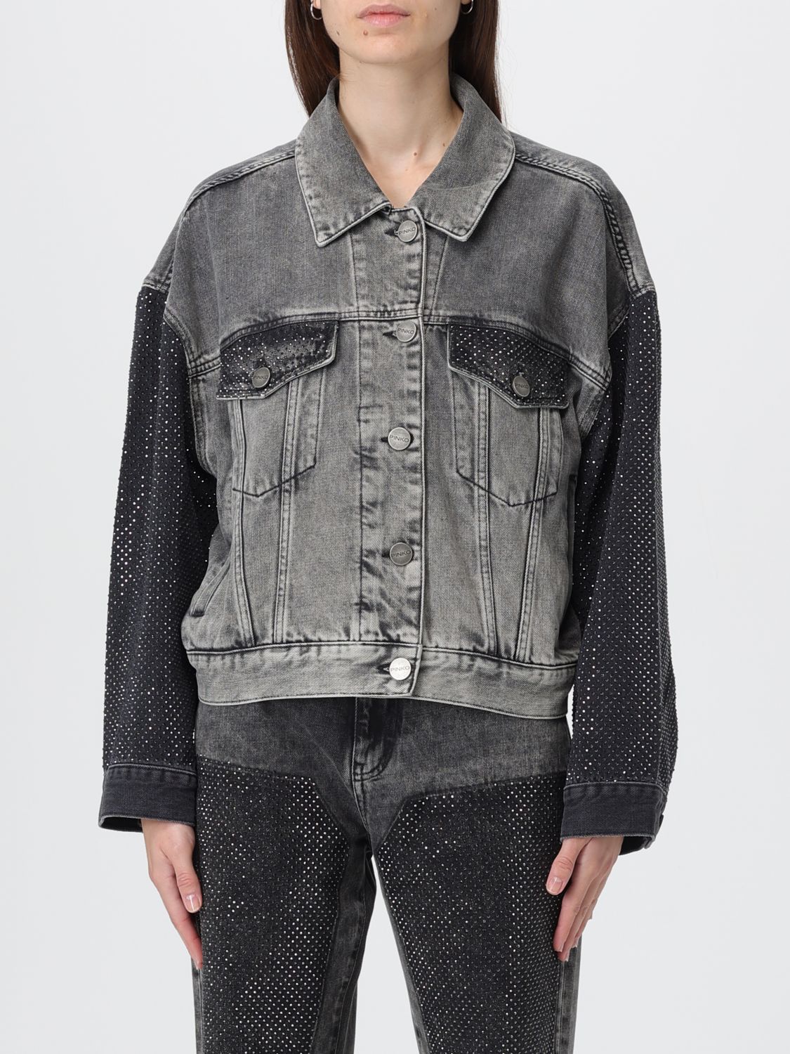Pinko Jeans Woman Color Grey In Gray