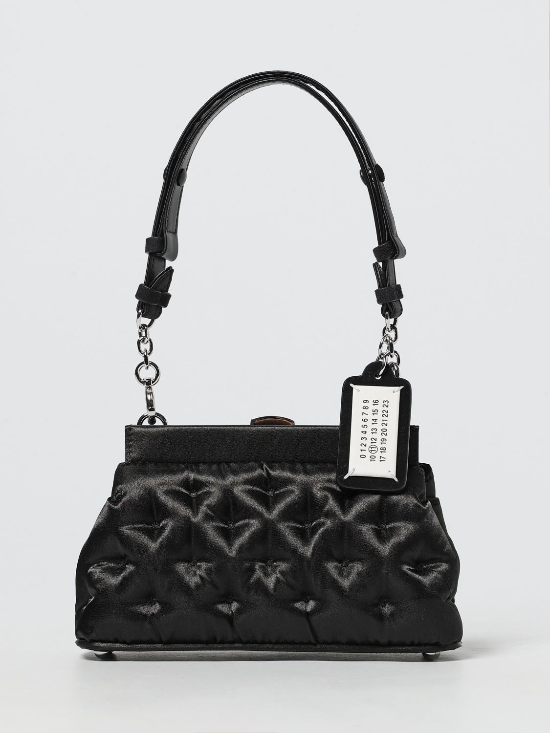 Maison Margiela Small Quilted Shoulder Bag With Metal Hardware In Black