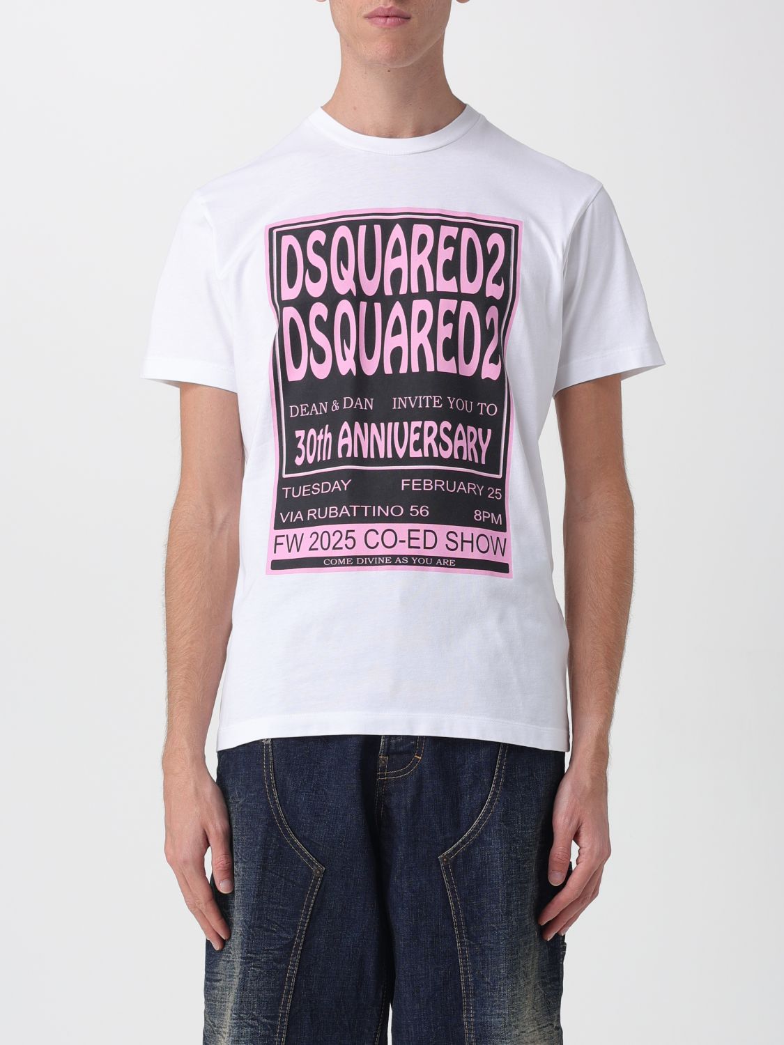 Dsquared2 Fashion Show Graphic Print T-shirt In White
