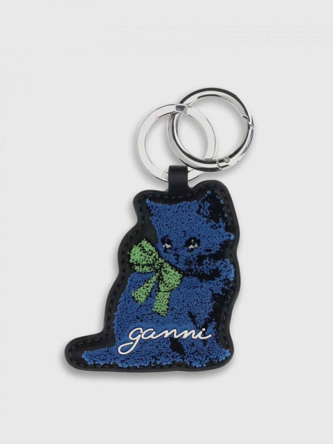 Ganni Key Chain  Woman Color Blue In Blue