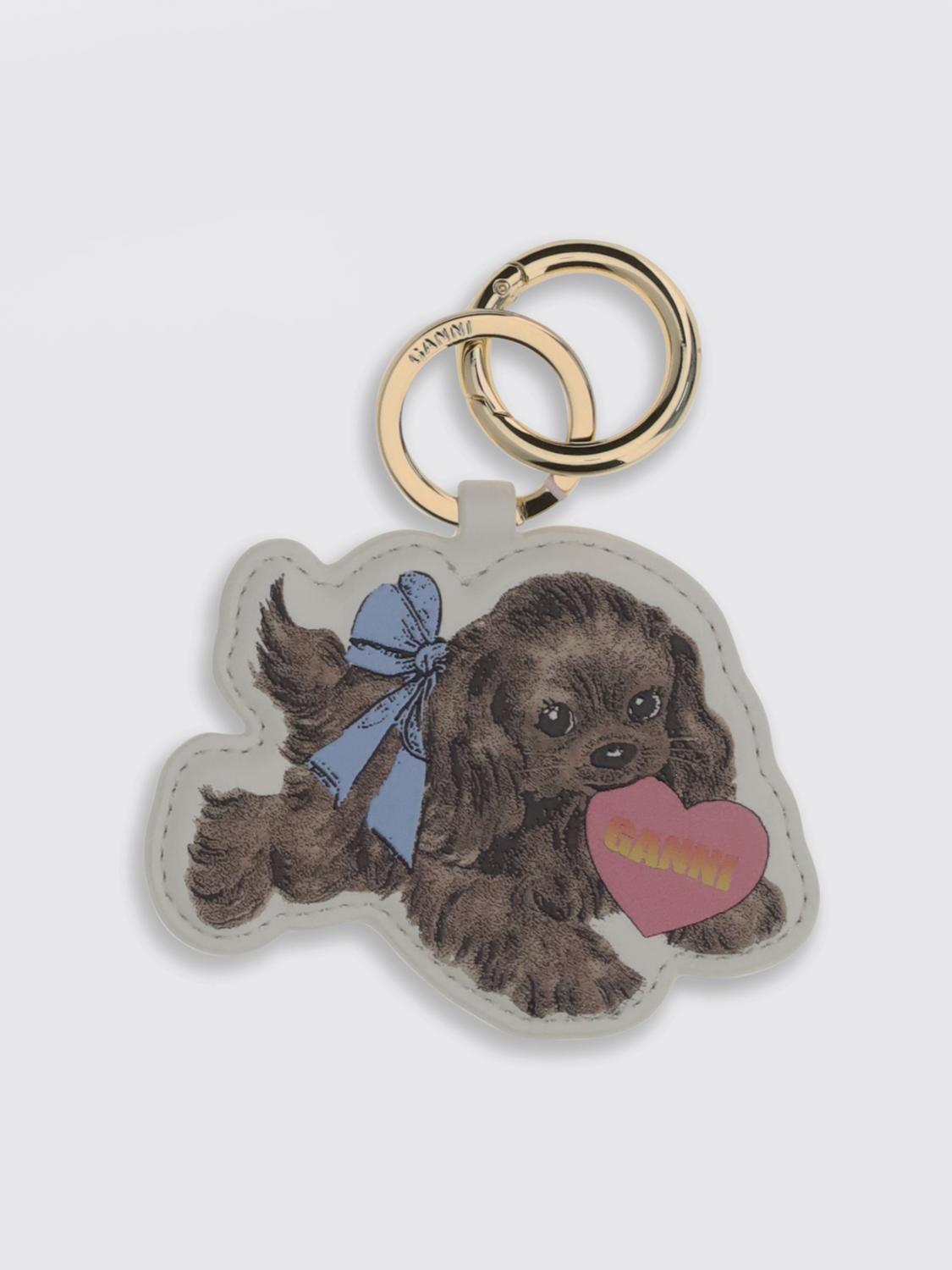 Ganni Key Chain  Woman Color Tobacco In Brown