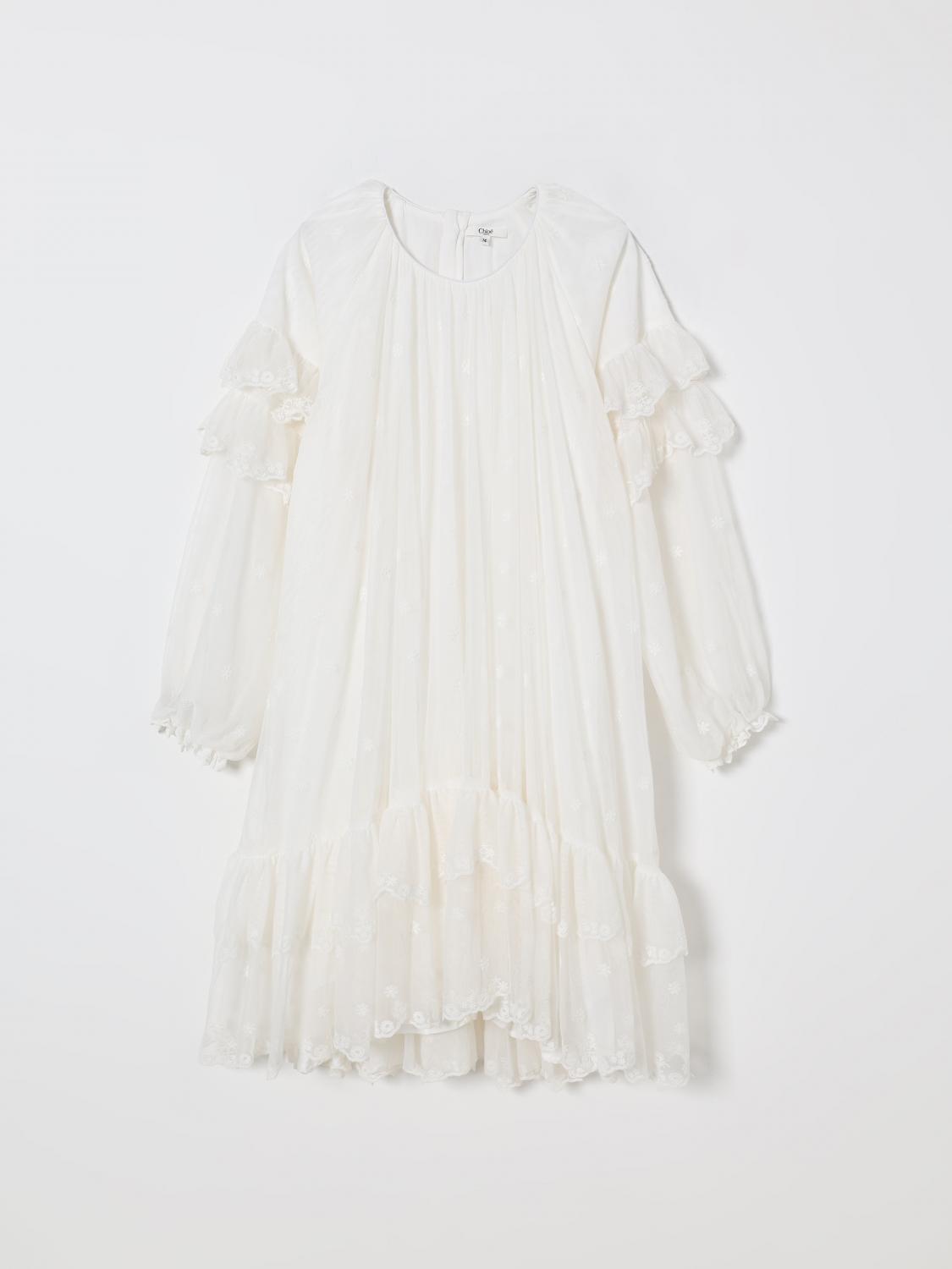 Chloé Dress Kids Color White In White
