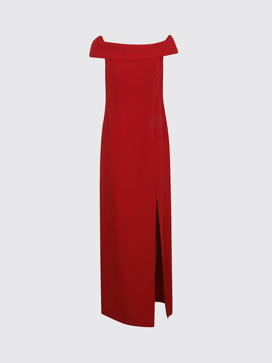 Ralph Lauren Adlar-short Sleeve-gown In Red