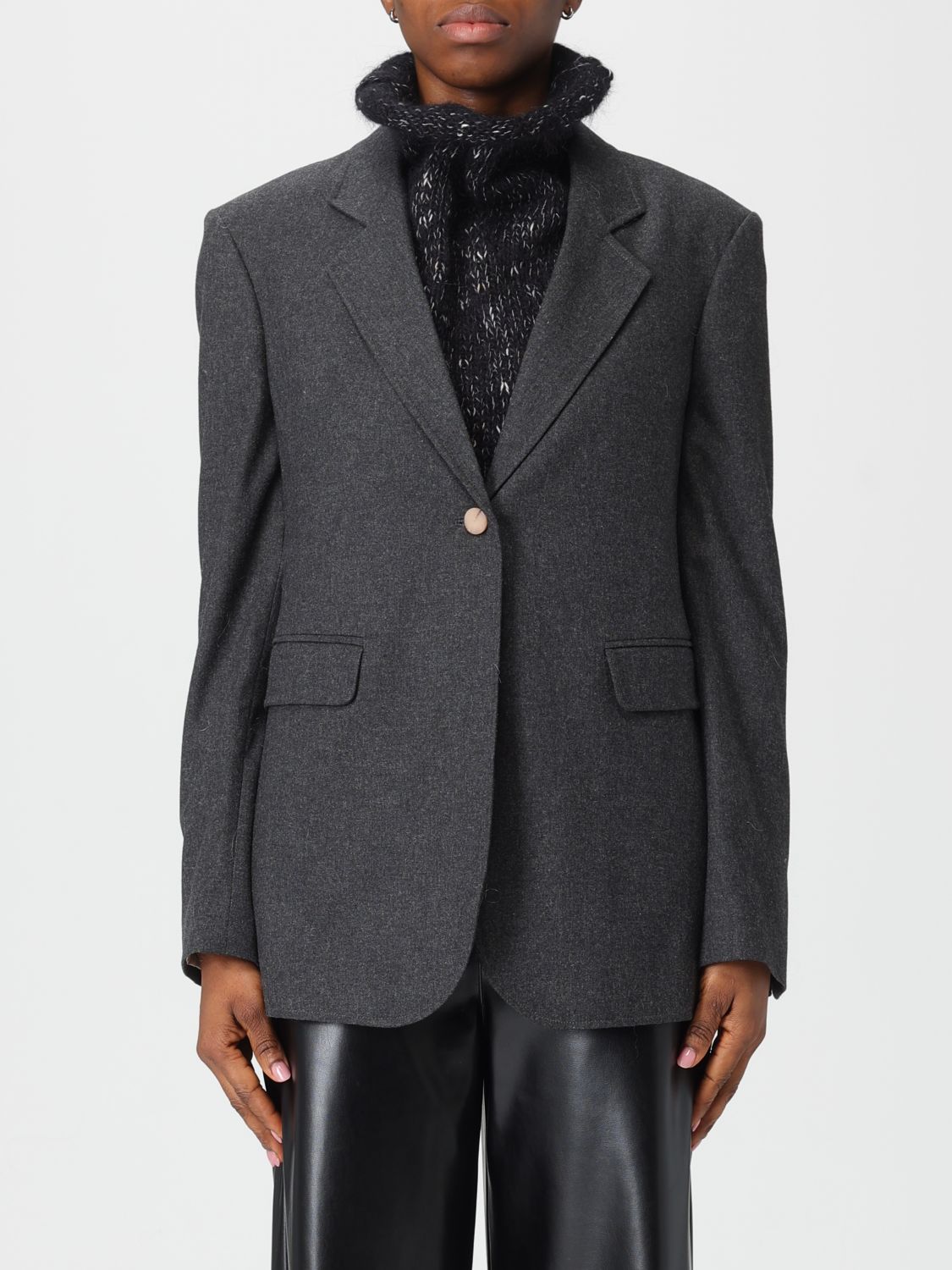 Alysi Blazer  Woman Color Grey In Black