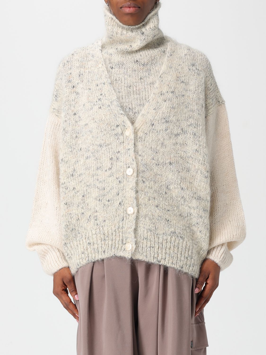 Alysi Cardigan Woman Color White In Neutral