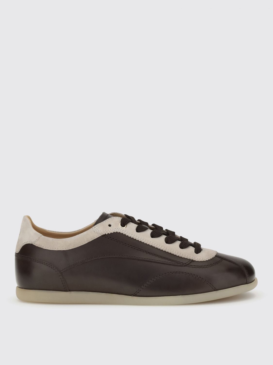 Brunello Cucinelli Men Calfskin And Suede Sneakers In Black