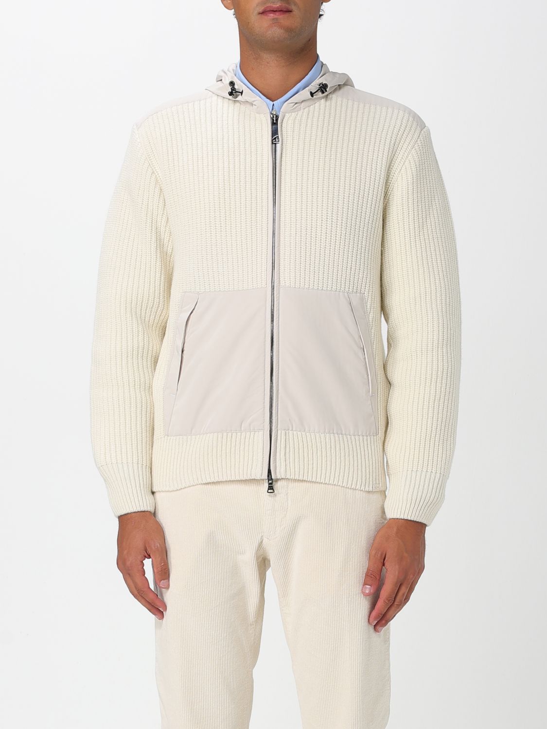 Paul & Shark Re-wool Sweatshirt With Re-130 High Density Details In Neutral
