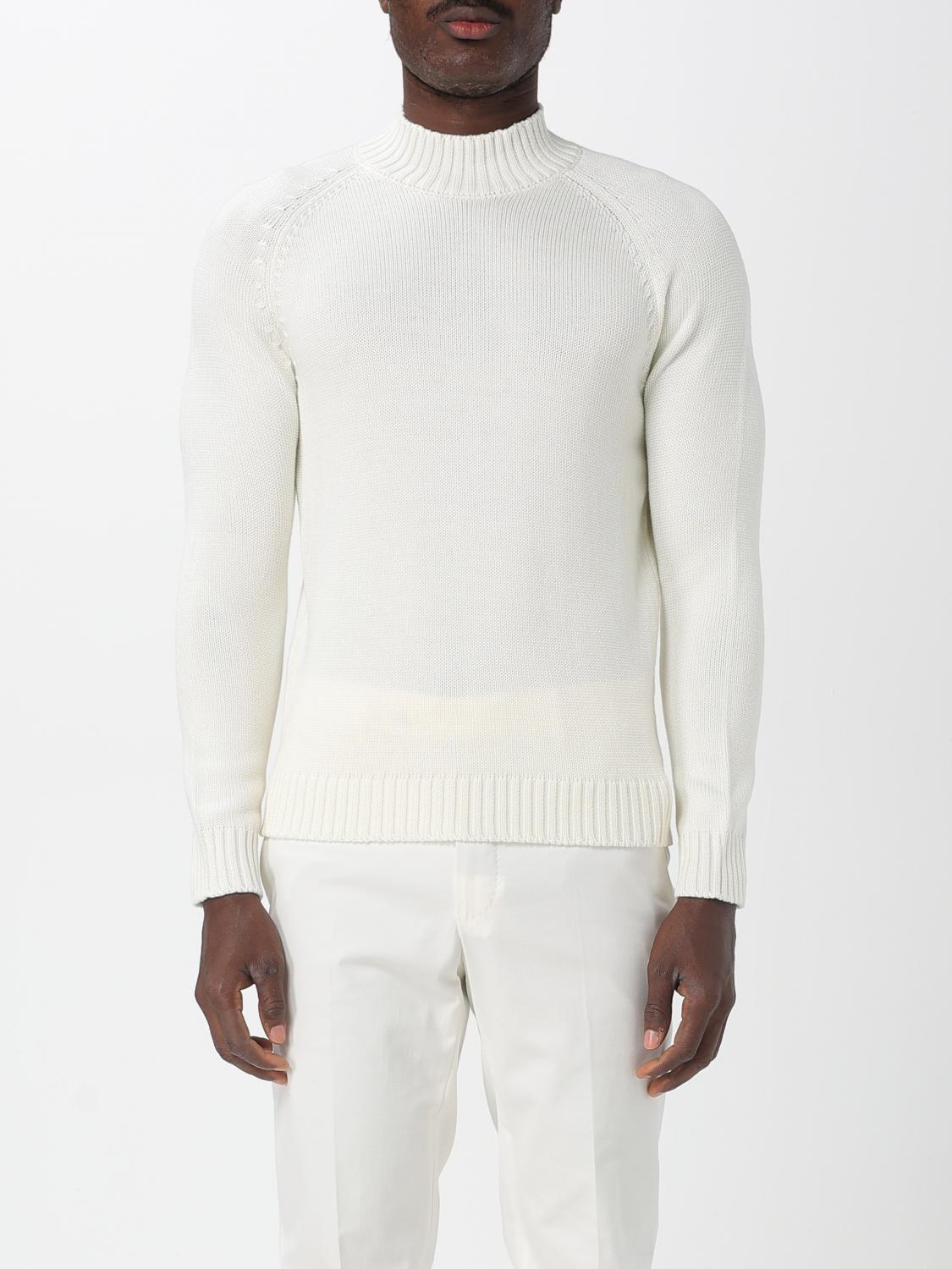 Zanone Ribbed Turtleneck Sweater In White