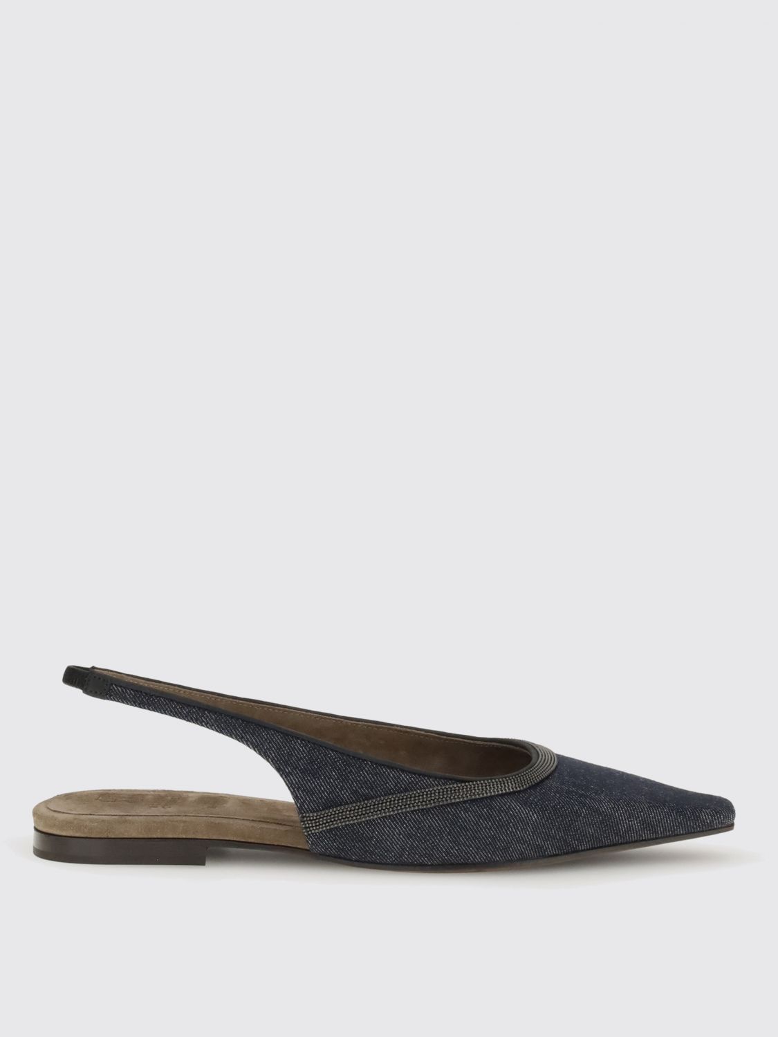 Brunello Cucinelli Ballet Flats  Woman Color Denim In Blue