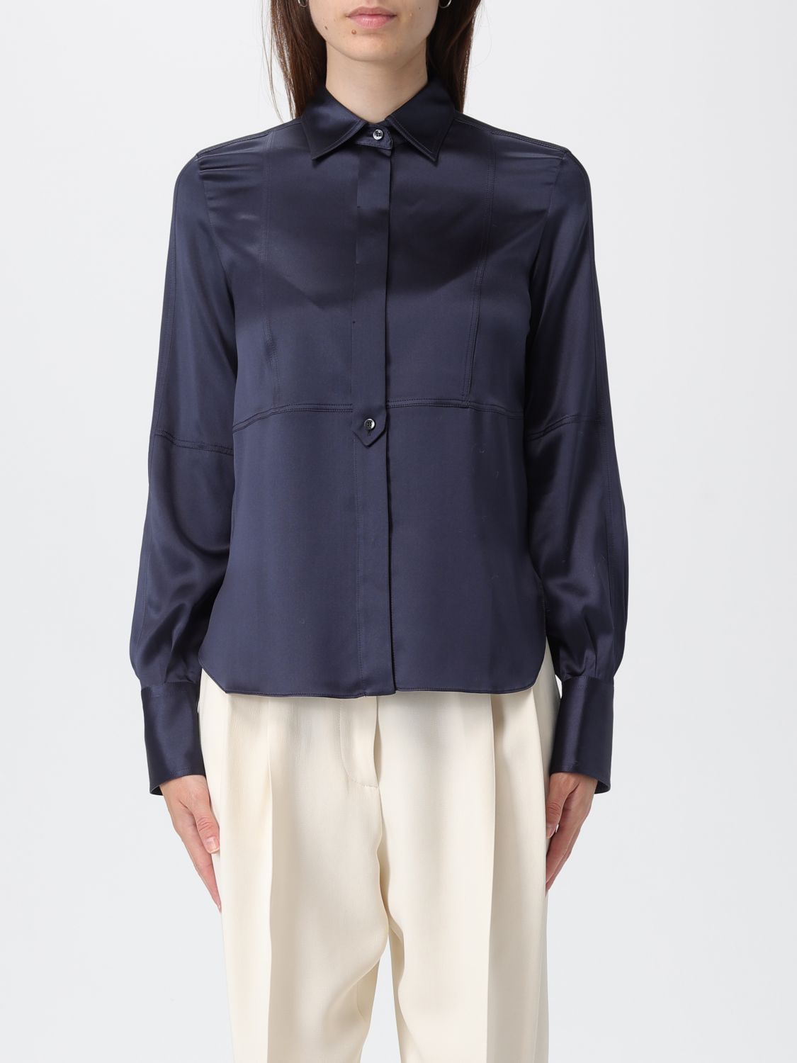 Brunello Cucinelli Shirt Woman Color Blue In Blue