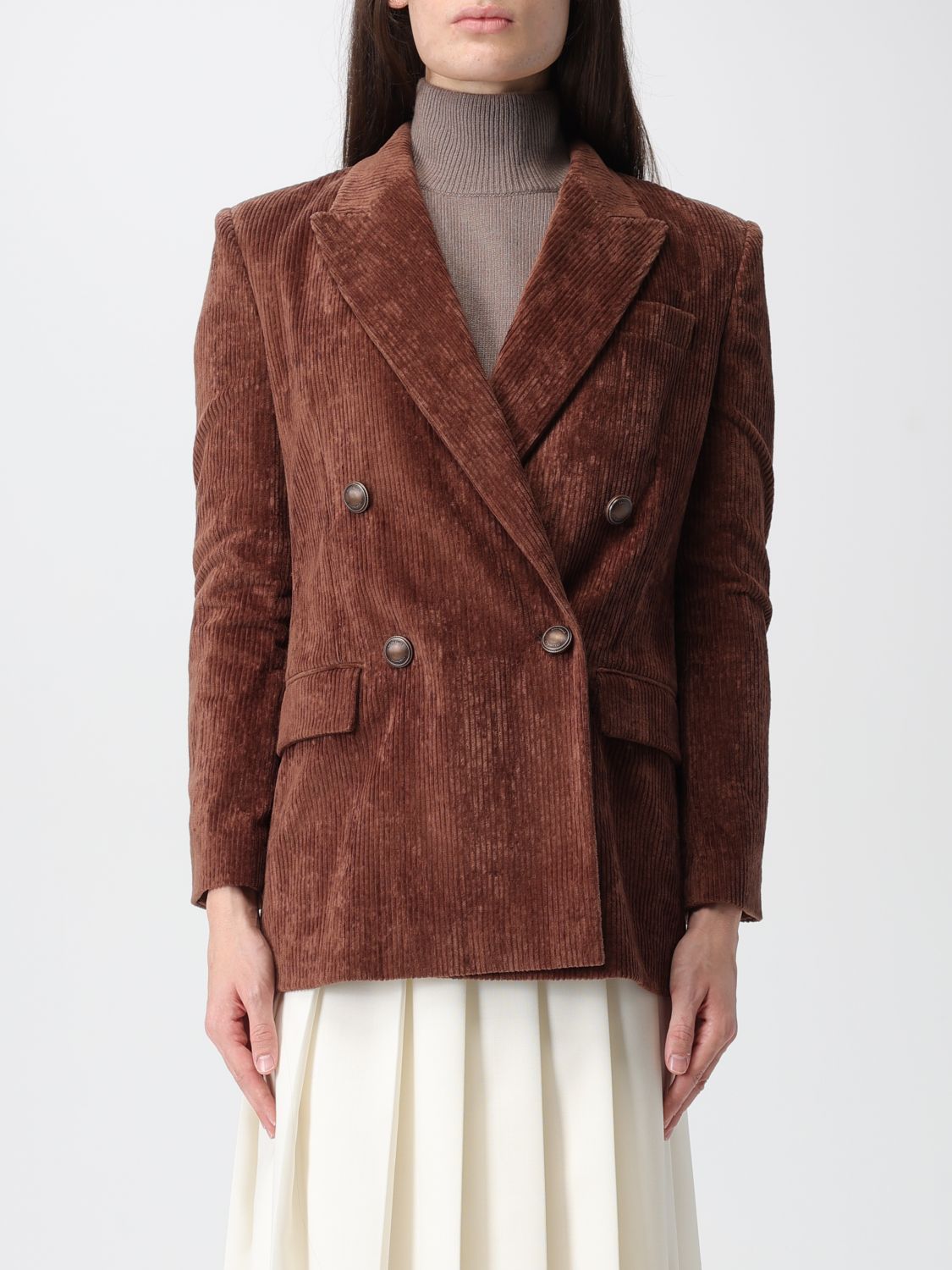 Brunello Cucinelli Blazer  Woman Color Burnt In Brown