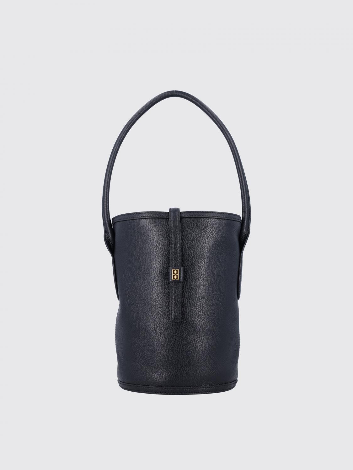 By Malene Birger Marylle Small Grainy Leather Bucket Bag In Black