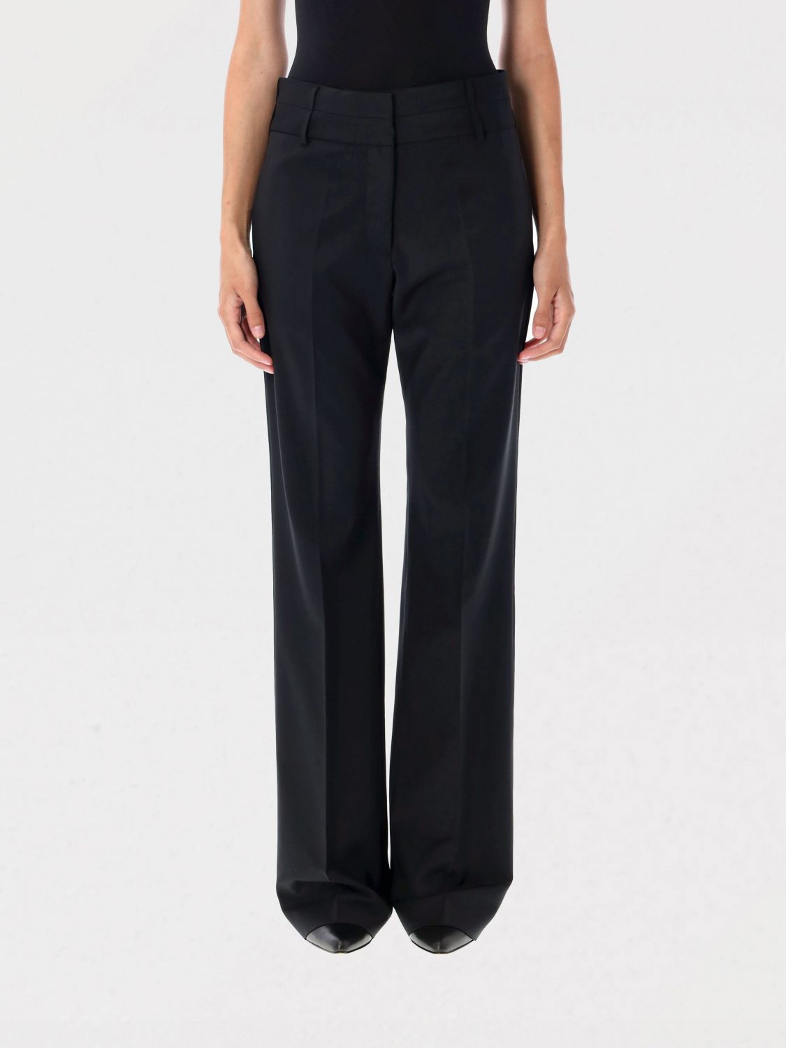 Remain Birger Christensen Dual Waistband Trousers Featuring Back Pockets In Black
