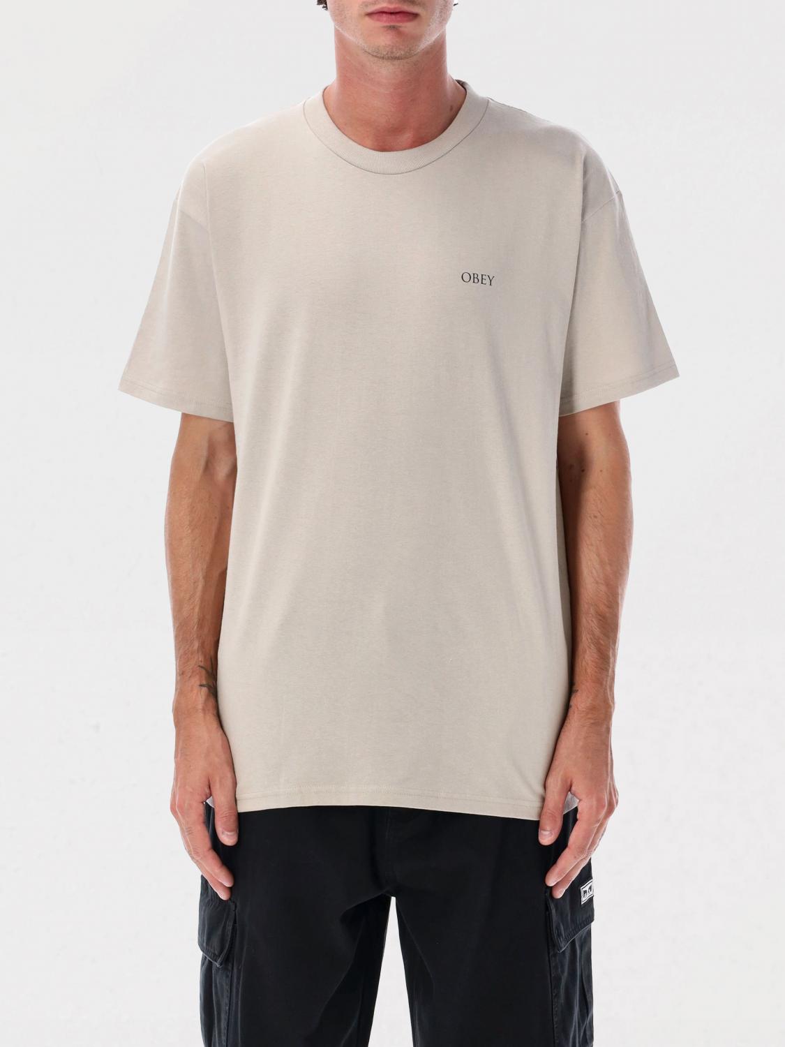 Obey T-shirt Men Color Silver In Gray