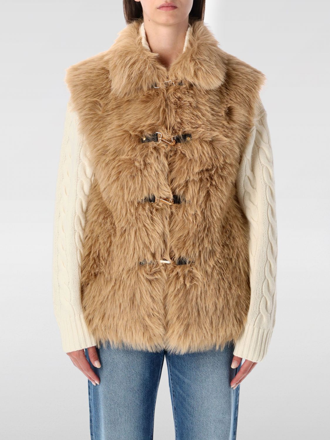 Urbancode Faux Fur Bonded To Suedette In Brown