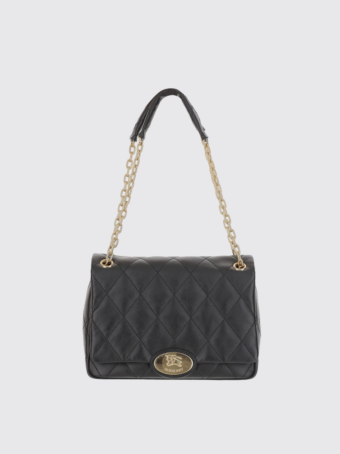 Burberry Black Logo Medium Shoulder Bag In Black