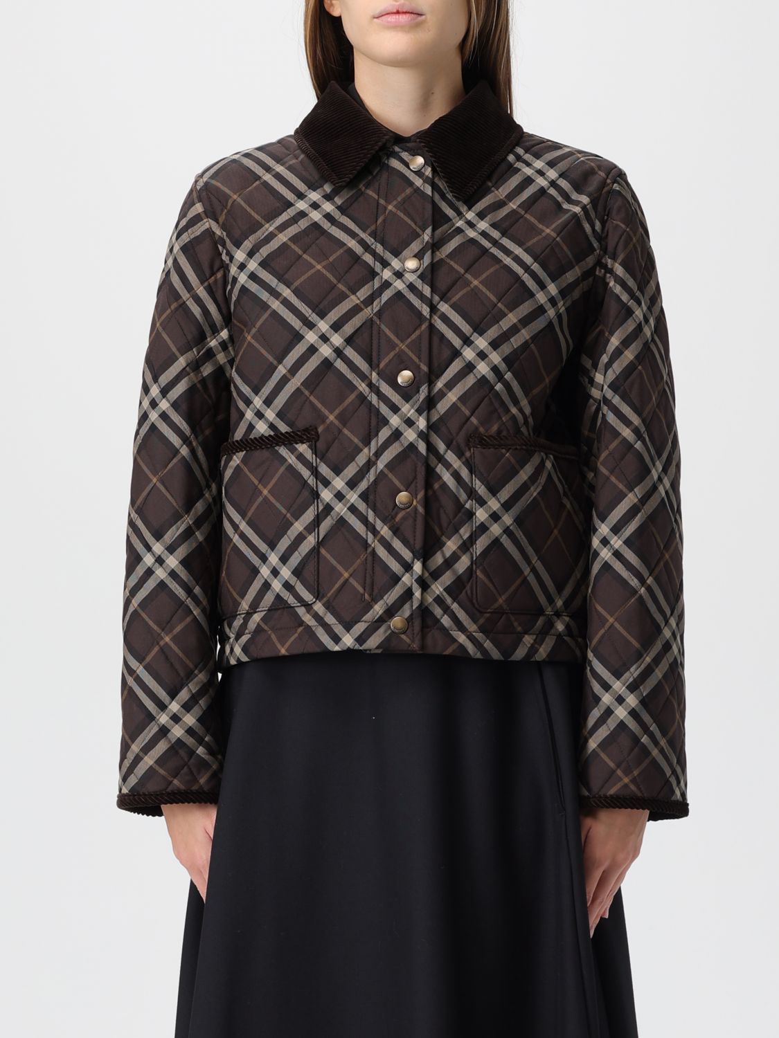 Burberry Jacket Woman Color Red In Brown