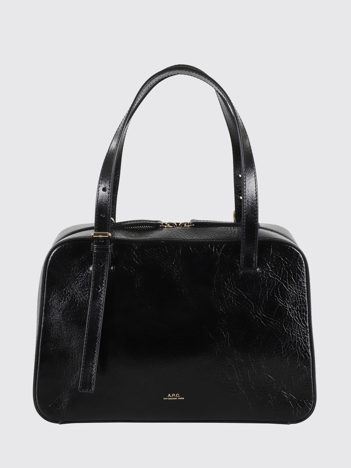 Apc A.p.c. A.p.c. Virginie Patent Leather Bag In Black