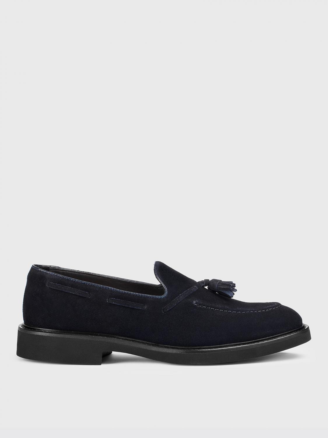 Doucal's Man Loafers Midnight Blue Size 7.5 Leather In Blue