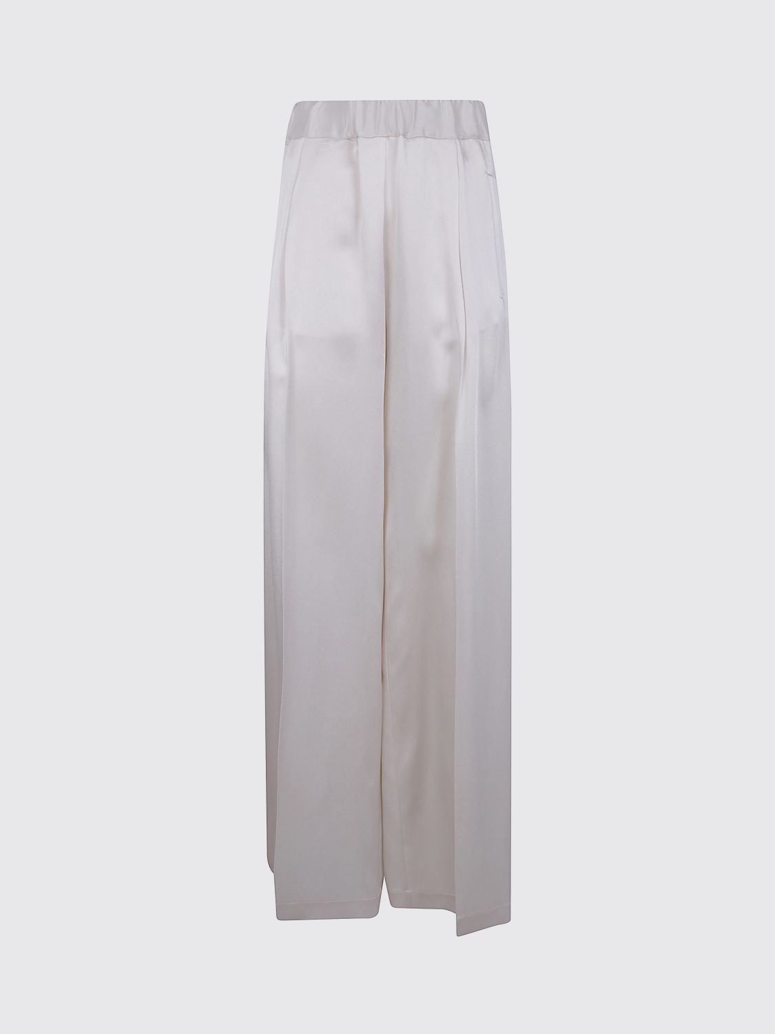 Semicouture Jhonny Wide Leg Trousers Side Pockets In White