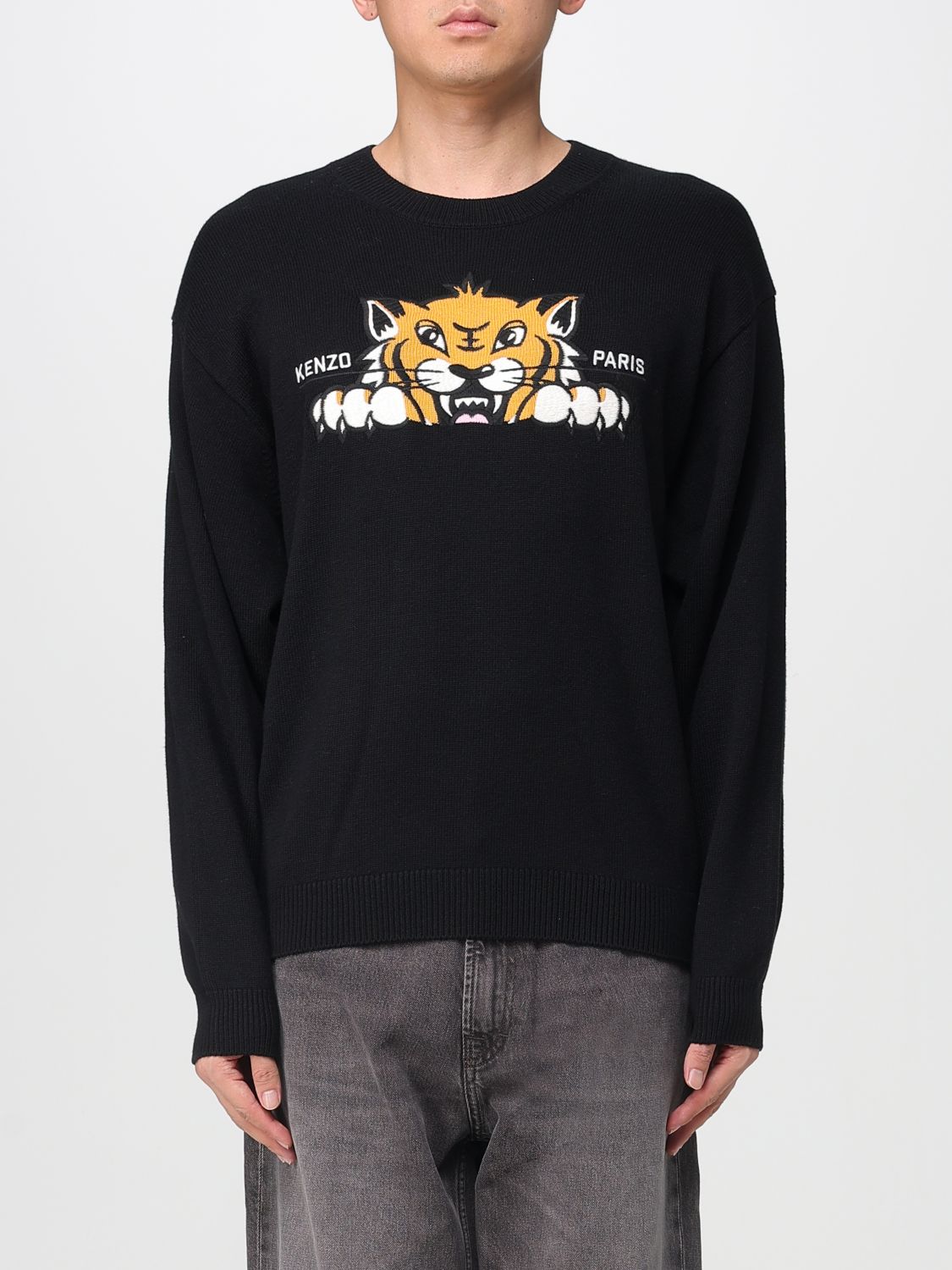 Kenzo Black Wool Blend Sweater In Black
