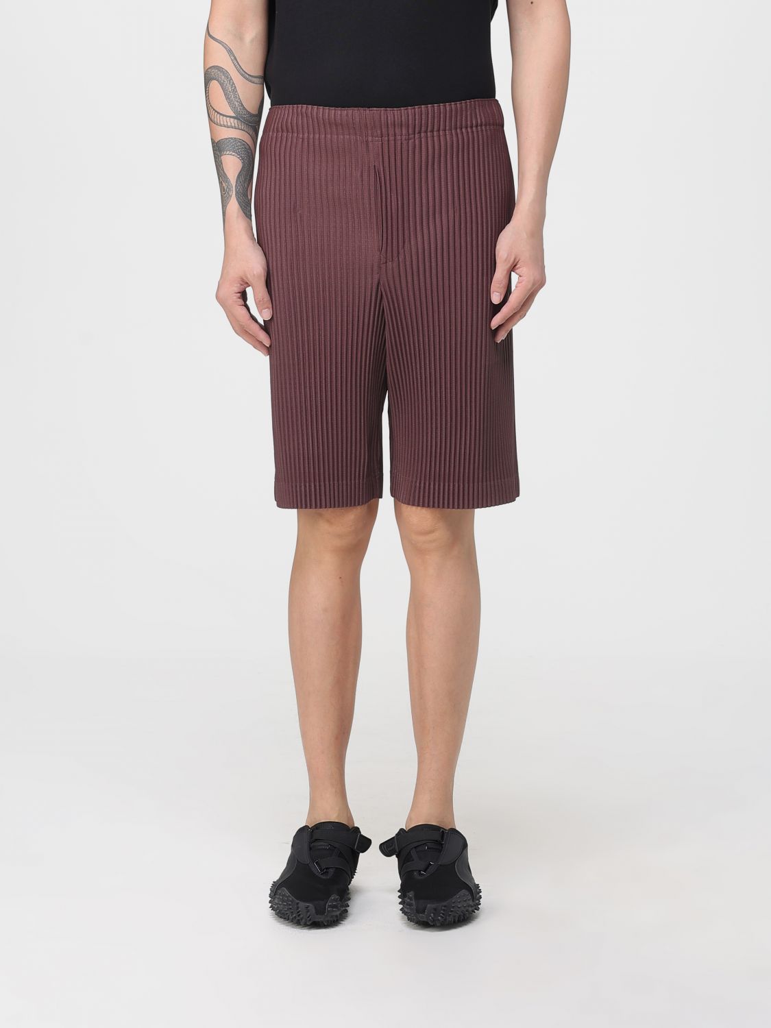 Issey Miyake Shorts Homme Plisse' Men Color Brown In Brown