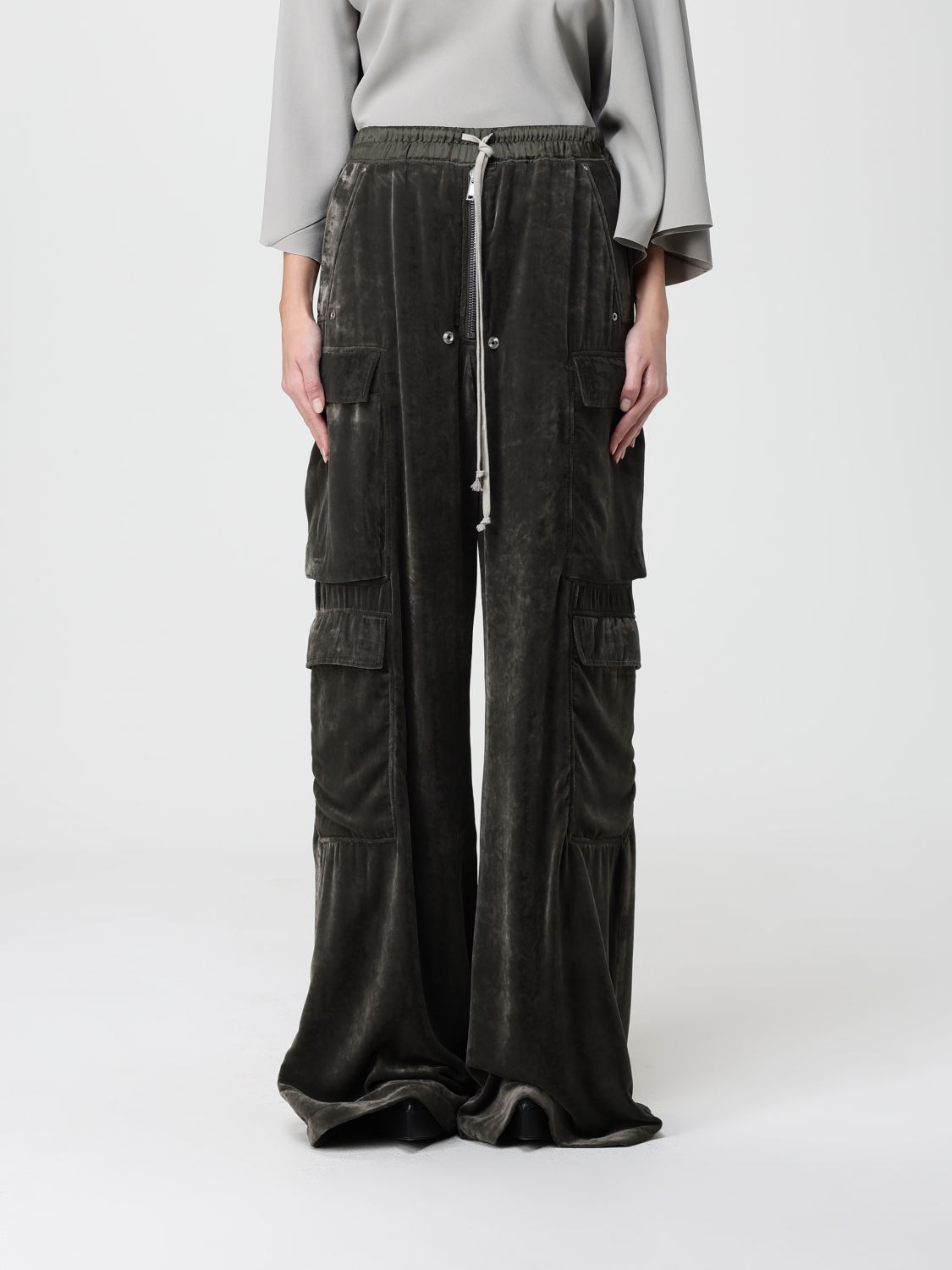 Rick Owens Black Temple Cargobelas Cargo Pants In Green