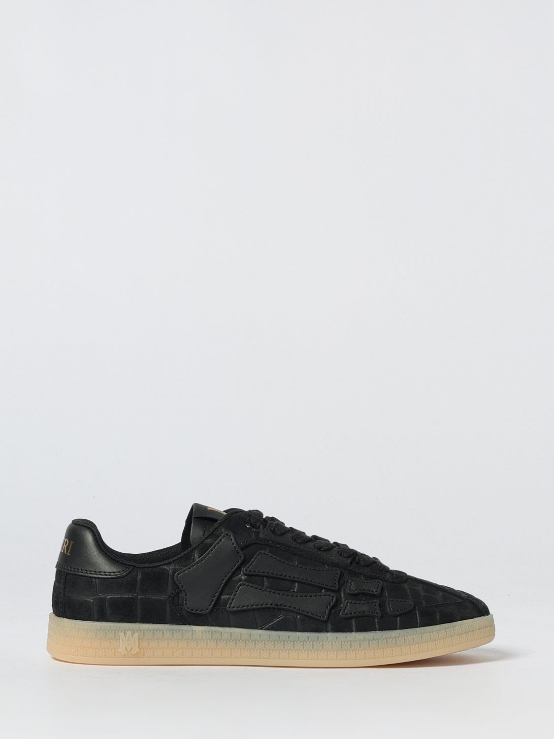 Amiri Crocodile Pattern Low-top Sneakers In Black