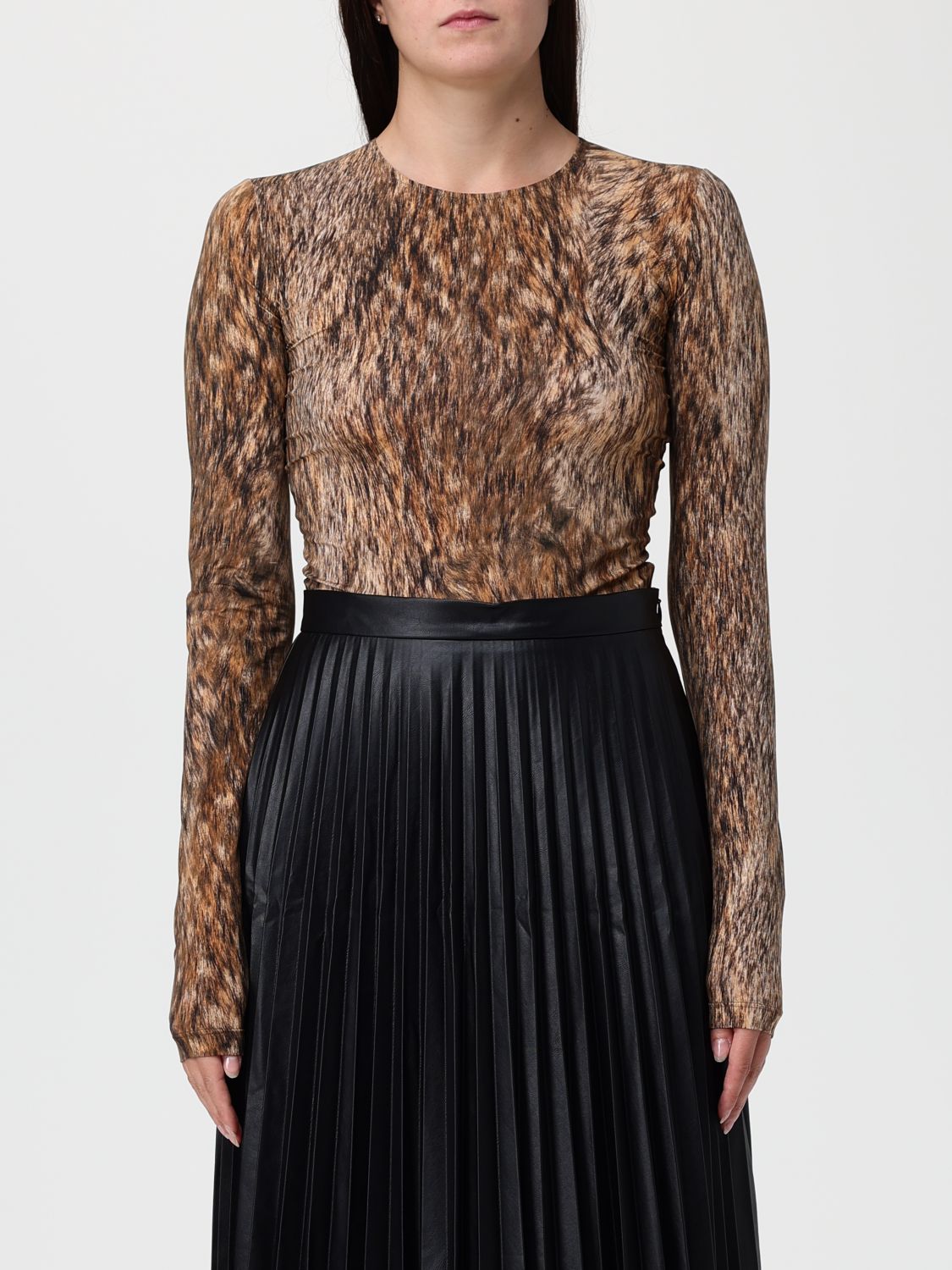 Mm6 Maison Margiela Bodysuit  Woman Color Brown In Brown