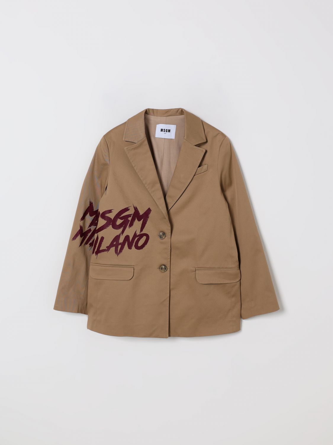 Msgm Jacket  Kids Kids Color Camel In Animal Print
