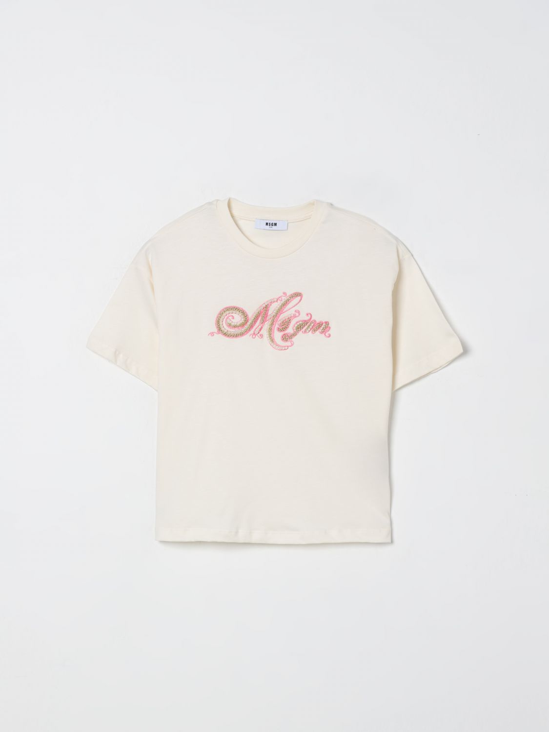 Msgm T-shirt  Kids Kids Color Beige In White