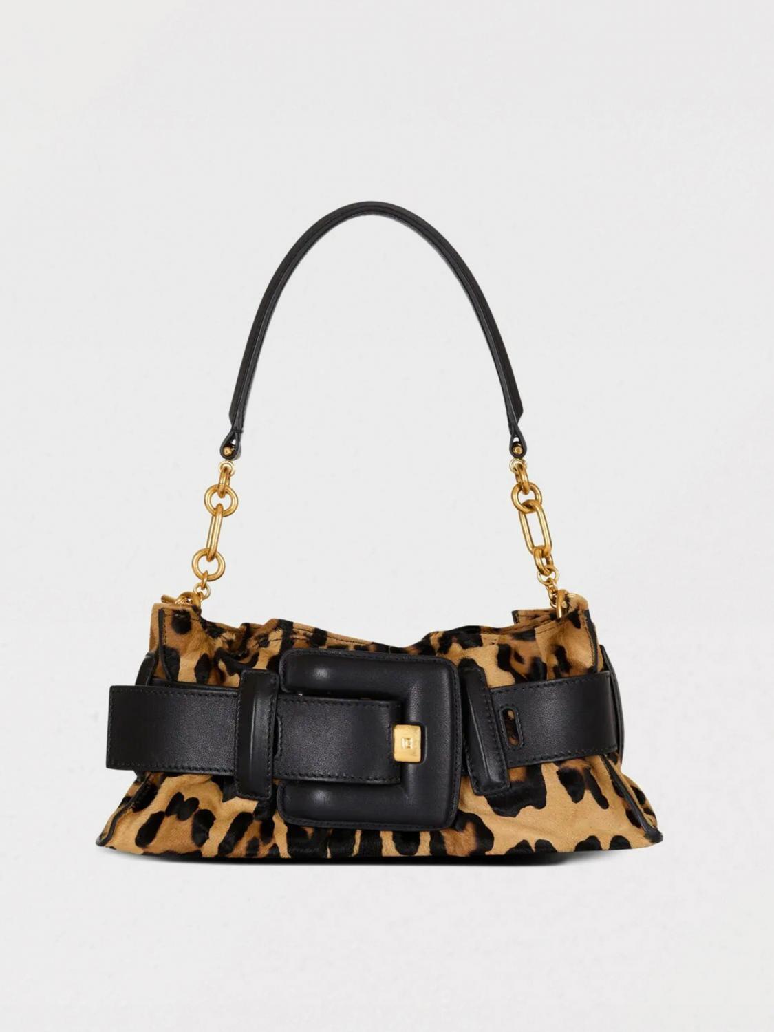 Balmain Anthem Mini Buckled Leather And Leopard-print Calf Hair Shoulder Bag In Multi