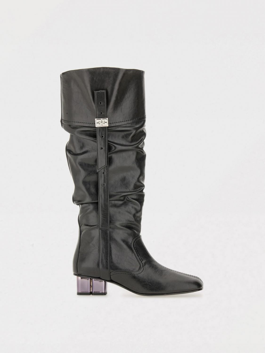 Ganni Slouchy Boot "butterfly" In Black
