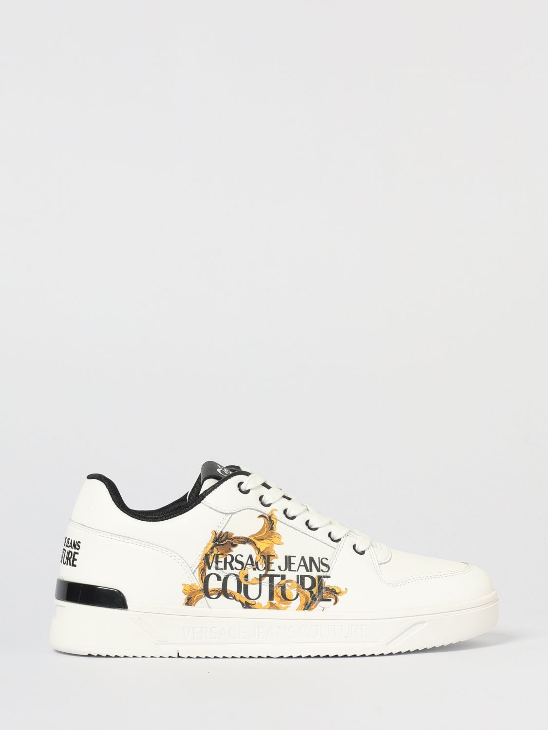 Versace Jeans Couture Sneakers  Woman Color White In Animal Print