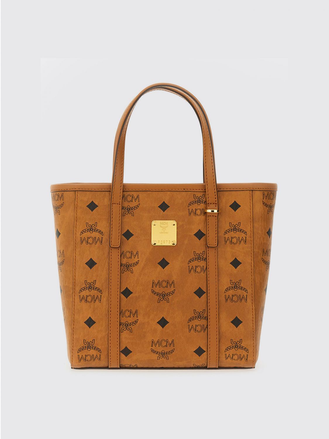 Mcm Structured Brown Tote Bag With Versatile Carry Options In Brown