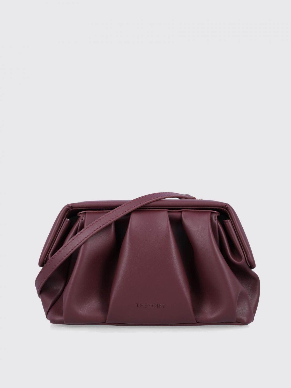 Themoirè Pleated Shoulder Strap Structured Clutch Bag In Purple
