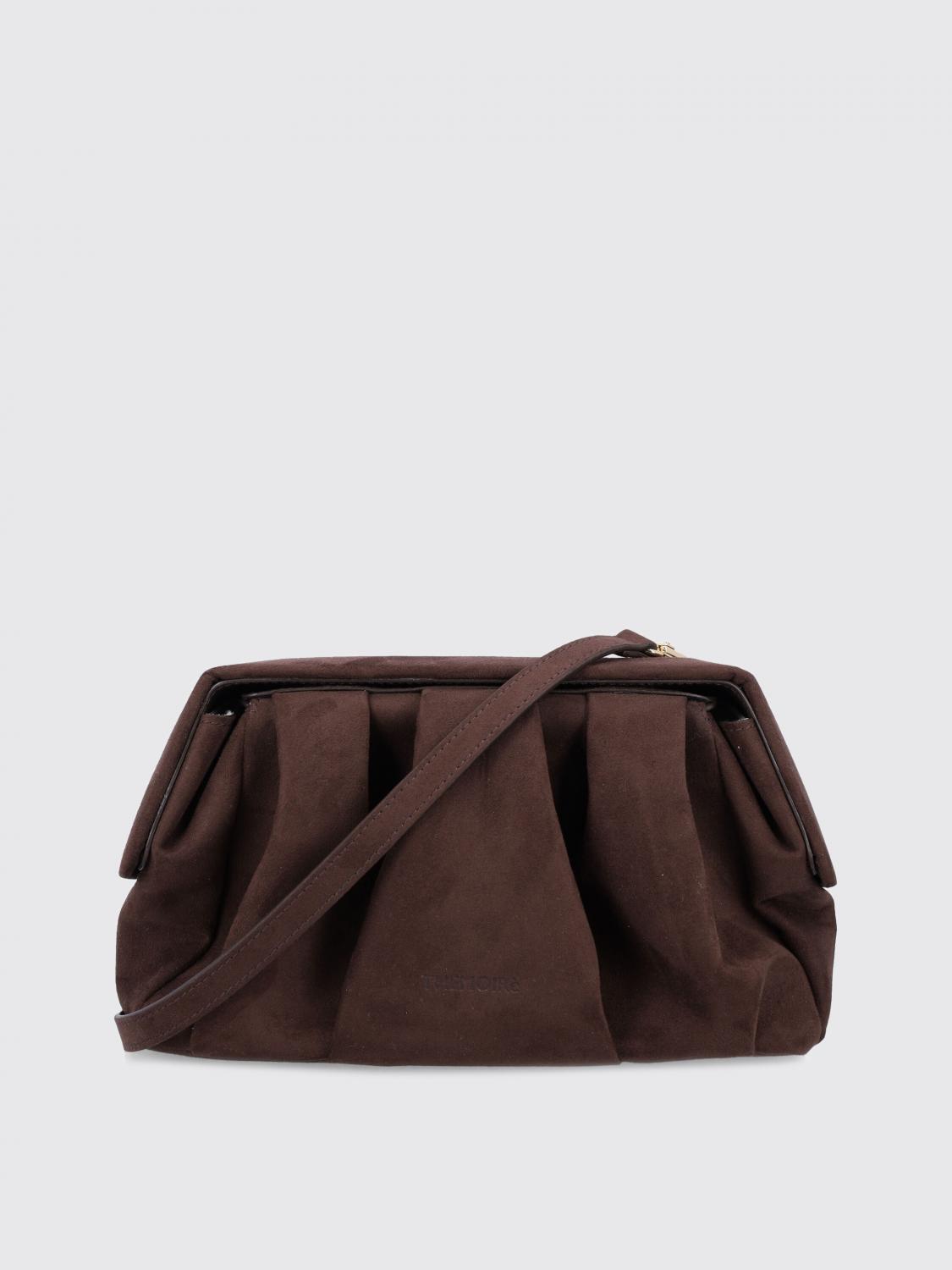 Themoirè Afrodite Eco-suede Clutch Bag In Black