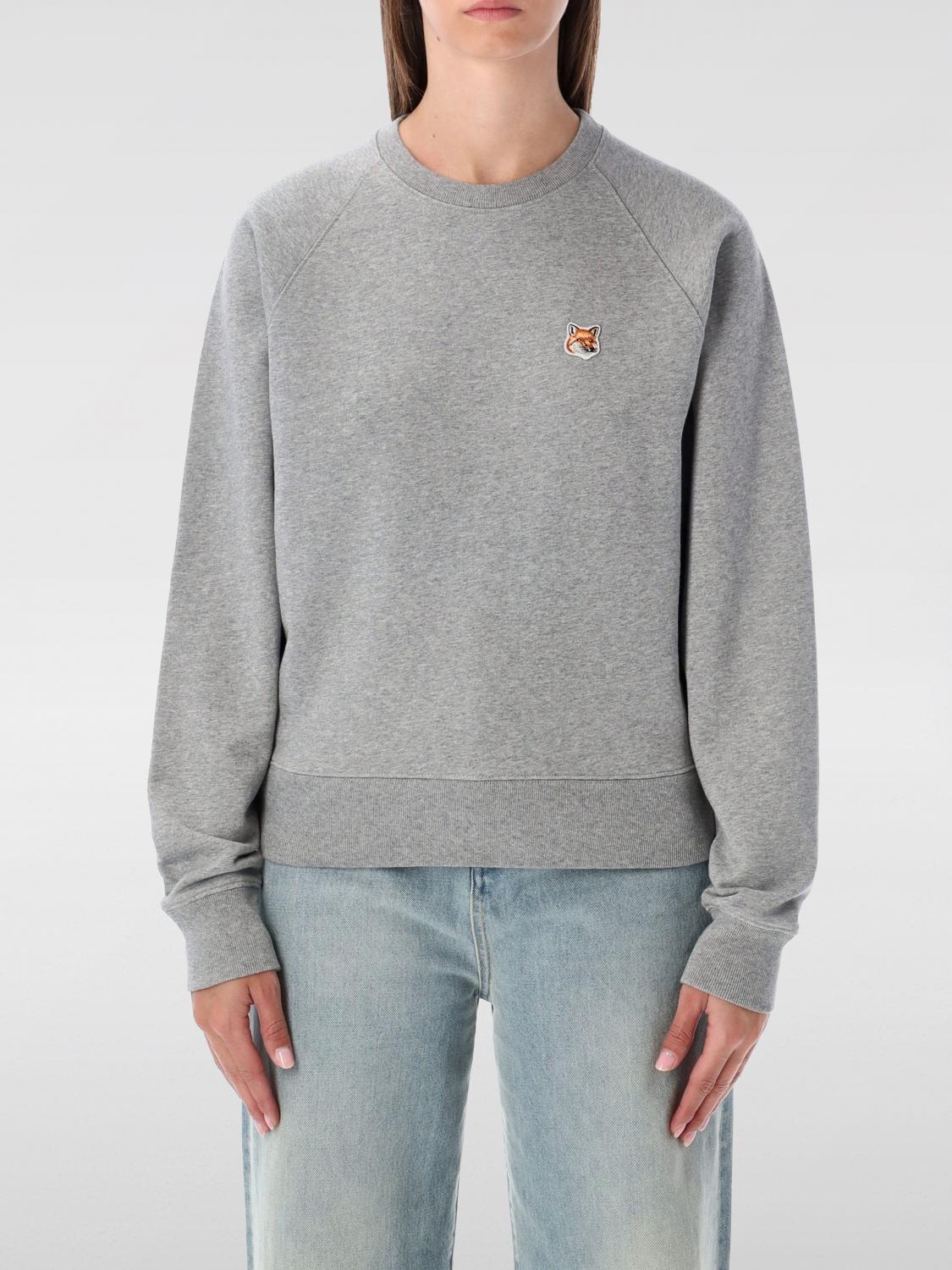 Maison Kitsuné Fox Head Patch Adjusted Sweatshirt In Gray