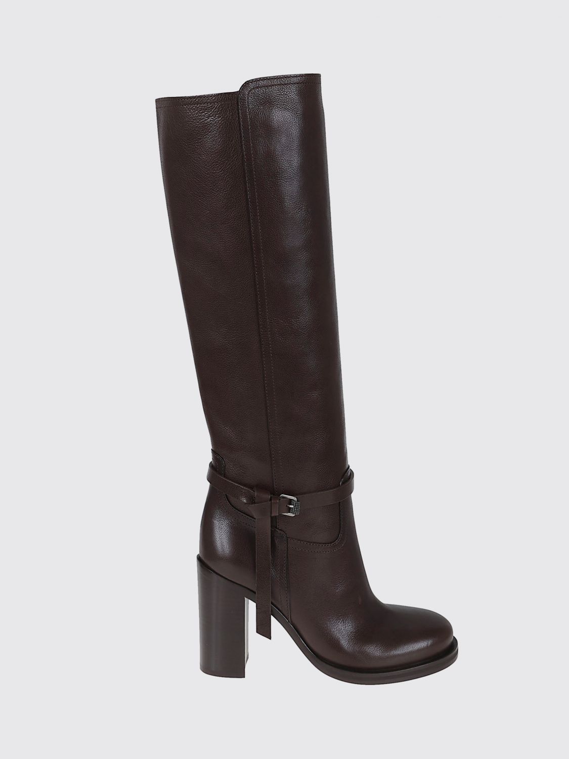 Brunello Cucinelli 100mm Buckle-strap Leather Boots In Brown