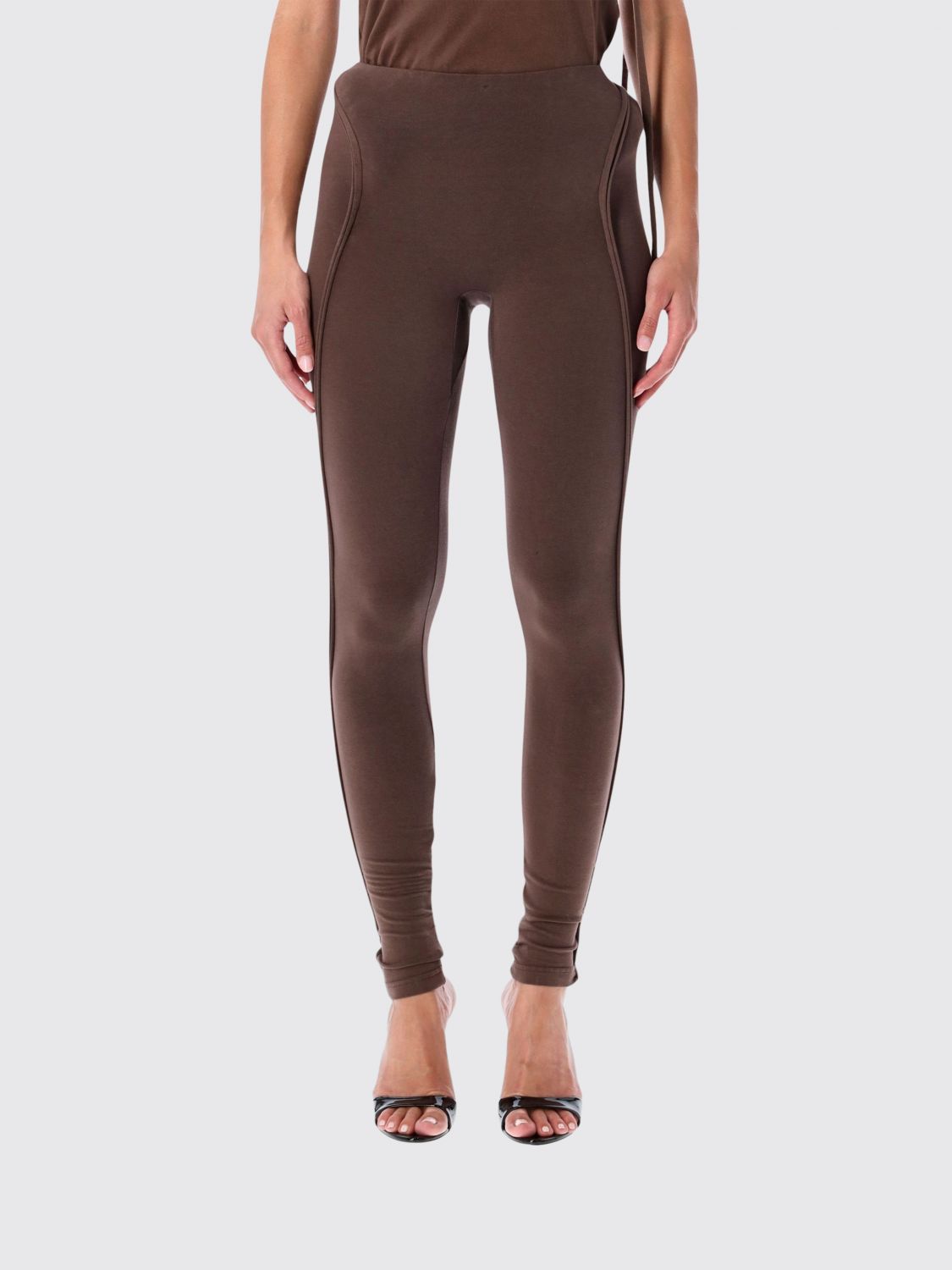 Ottolinger High-waisted Sculptural Seam Leggings In Brown